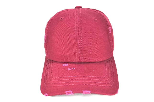 HS-006 COTTON VINTAGE STITCH CAP BURGUNDY
